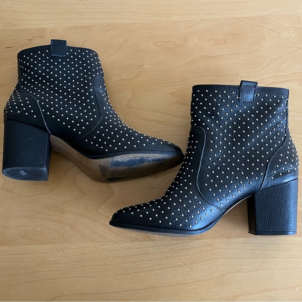 Rebecca Minkoff Studded Leather Booties in Black - Size 8